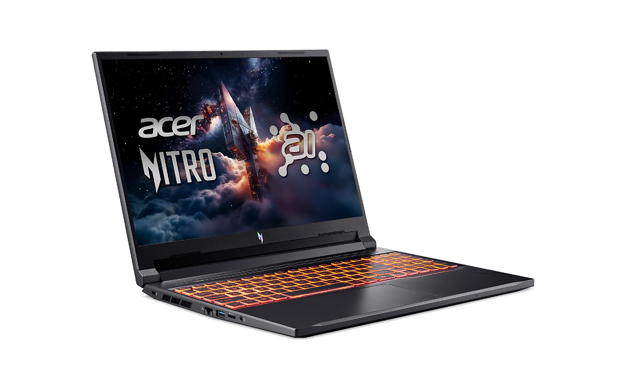 Acer Nitro V 16 AI ANV16-42 / 16 IPS WUXGA 180Hz / Ryzen 5 240 / 16GB DDR5 / 1TB NVMe / GeForce RTX 3050 6GB GDDR6 Black