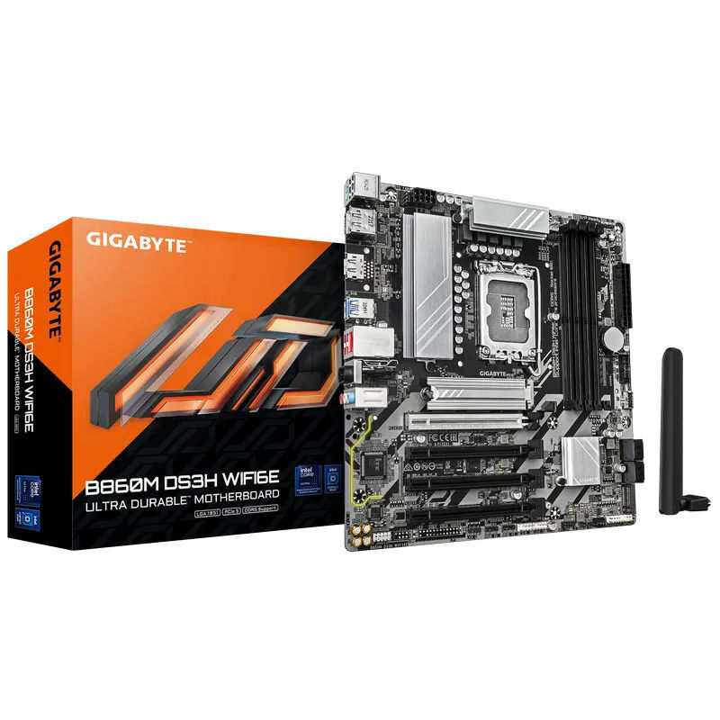 GIGABYTE B860M DS3H WI-FI 6E / mATX LGA1851 DDR5