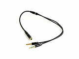 Gembird CCA-418M Metal 3.5 mm 4-pin socket to 2 x 3.5 mm stereo plug adapter /