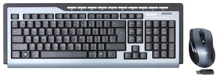 ACME Wireless Keyboard and Mouse Set WS02 Black USB