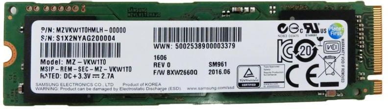SSD Samsung SM961 M.2 NVMe / 1.0TB / MZVKW1T0HMLH /