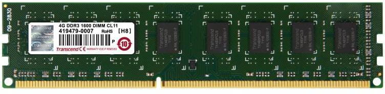 RAM Transcend 4GB DDR3 / 1600MHz / PC12800 / CL11 / 1.5V /