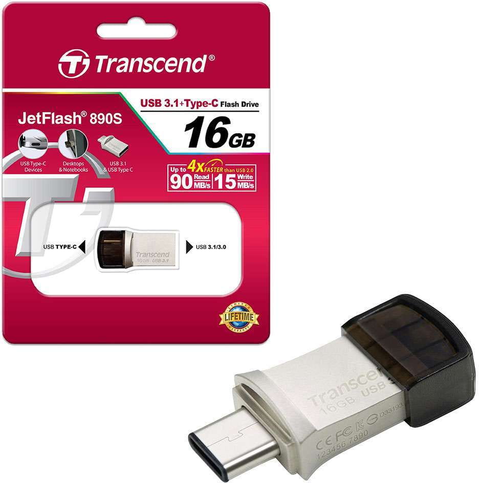 USB Transcend JetFlash 890 16GB / OTG / USB3.1 + Type-C /