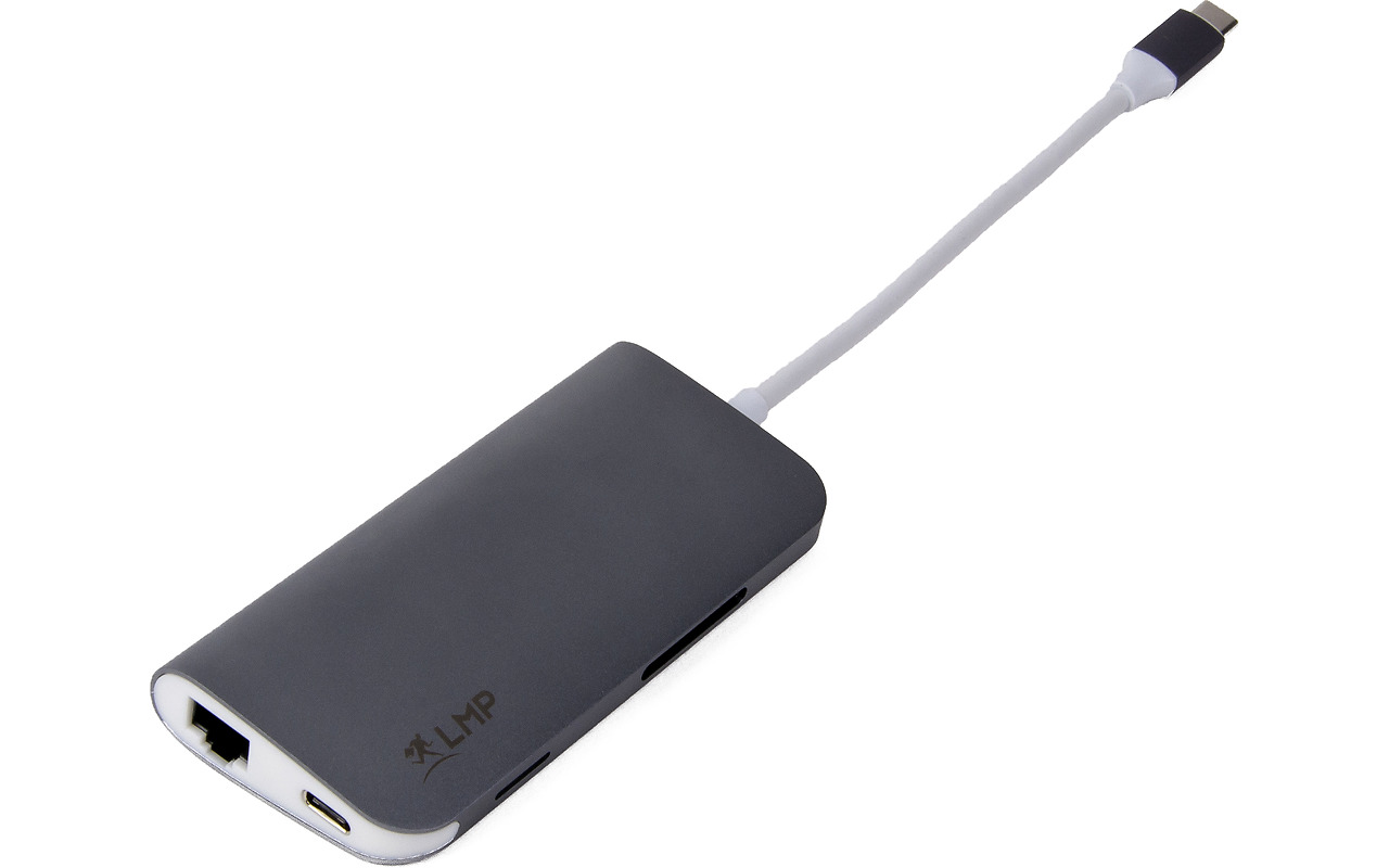 LMP USB-C mini Dock, HDMI, 3x USB 3.0, Ethernet, SD/MicroSD, USB-C charging
