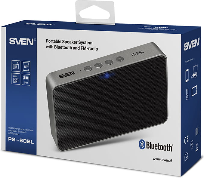Speakers Sven PS-80BL / Bluetooth / 6W /