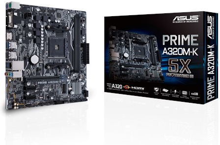 MB ASUS A320M-K PRIME / Socket AM4 / AMD A320 / Dual 2xDDR4-3200 / APU AMD graphics / mATX