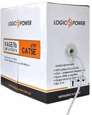 LogicPower UTP-CCA Cat. 5e UTP 4x2x0.51mm, CCA, 305m