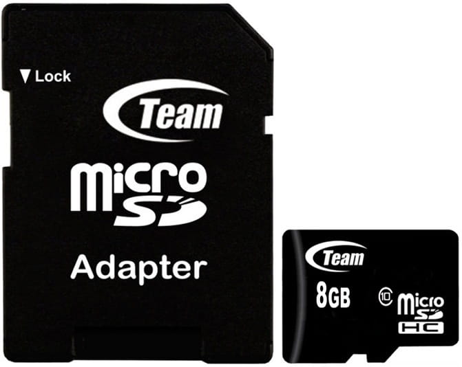 Team Group micro SDHC Card Class 10 8GB + SD adapter