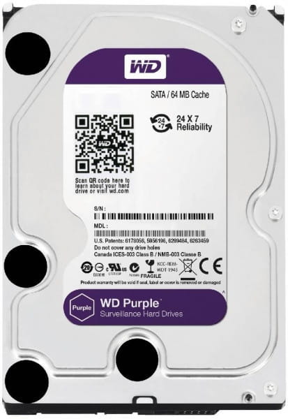 3.5" HDD Western Digital Caviar Purple / 4.0TB / 64MB / IntelliPower / WD40PURZ /