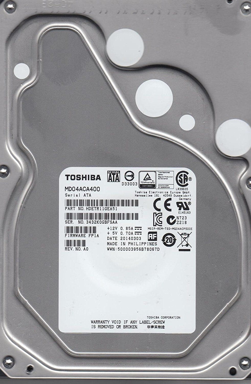 HDD Toshiba MD04ACA400