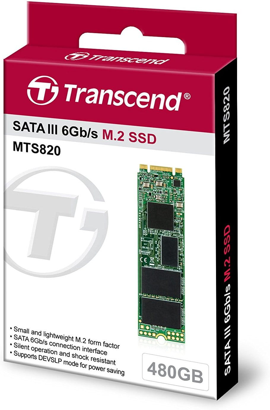 SSD Transcend MTS820 / 480GB / M.2 SATA / R/W:560/520MB/s / 80K/85K IOPS / 3D TLC NAND / TS480GMTS820S