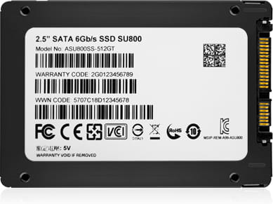 SSD ADATA Ultimate SU800 512Gb / 2.5" SATA / 3D NAND TLC / ASU800SS-512GT-C