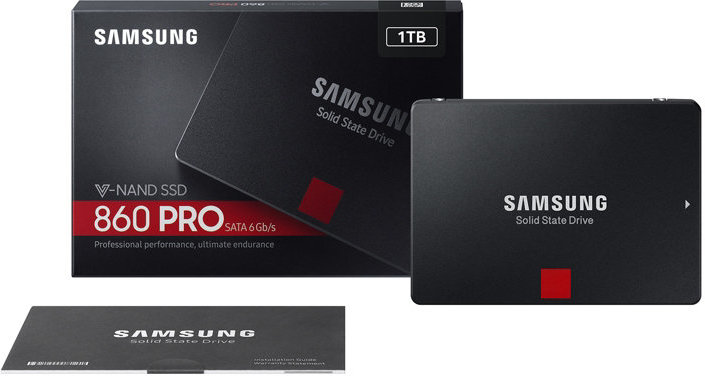 SSD Samsung 860 PRO MZ-76P1T0BW / 1.0TB / 2.5" SATA / V-NAND 2bit MLC /