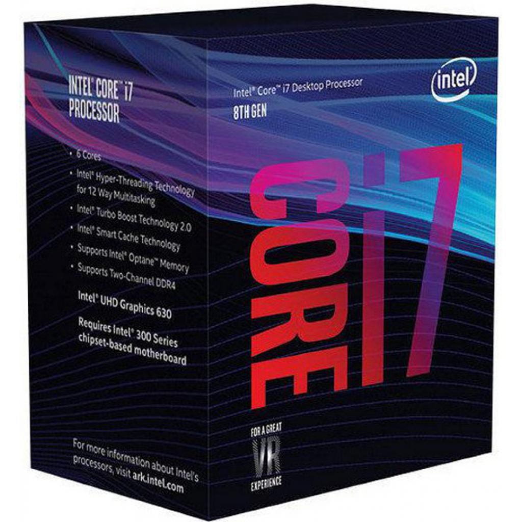 CPU Intel i7-8700 / LGA1151 / 14nm / Six Cores / Intel UHD Graphics 630 / 65W /