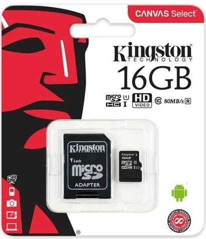 microSDHC Kingston 16GB / SD adapter / SDCS/16GB