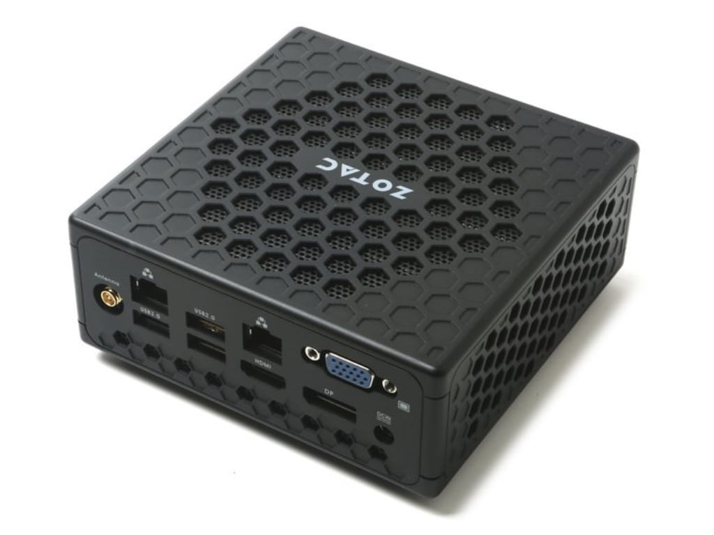 Nettop ZOTAC ZBOX-CI327NANO-BE / Quad Core N3450 / 2xDDR3L SODIMM / 1x2.5" SATA / Intel HDG 500 / VESA Mount