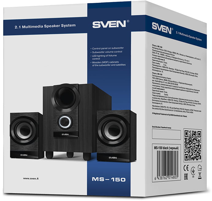 Speakers Sven MS-150 / 2.1 / 15w / Black