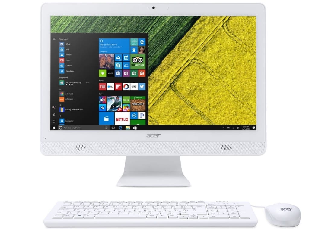 AIO Acer Aspire C20-720 / 19.5" HD+ / Pentium J3710 / 4Gb DDR3 / 500Gb HDD / DVDRW / DQ.B6ZME.004 / White /