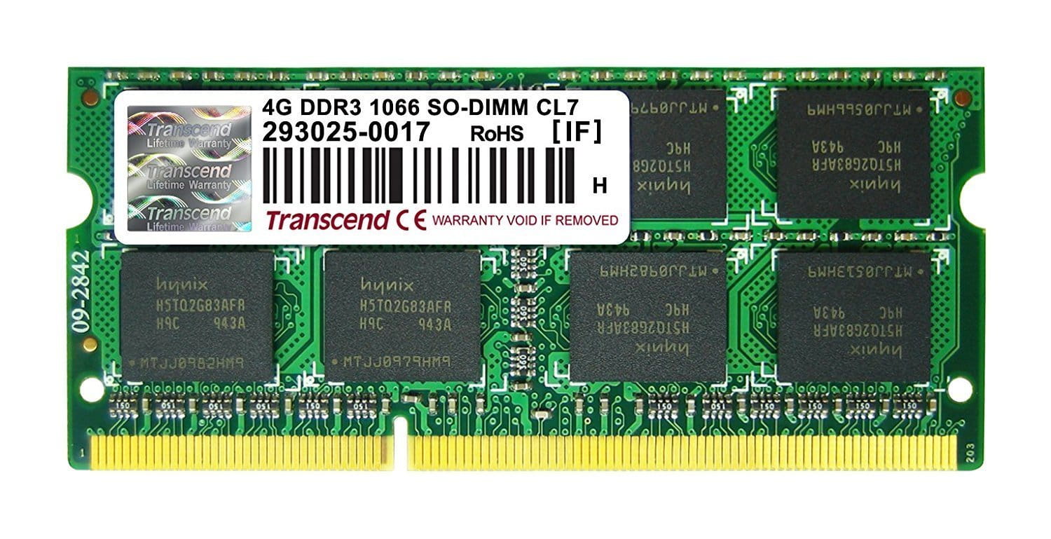 RAM Transcend 1GB / DDR3-1333 / PC10600 / CL9 / SODIMM / JM1333KSU-1G