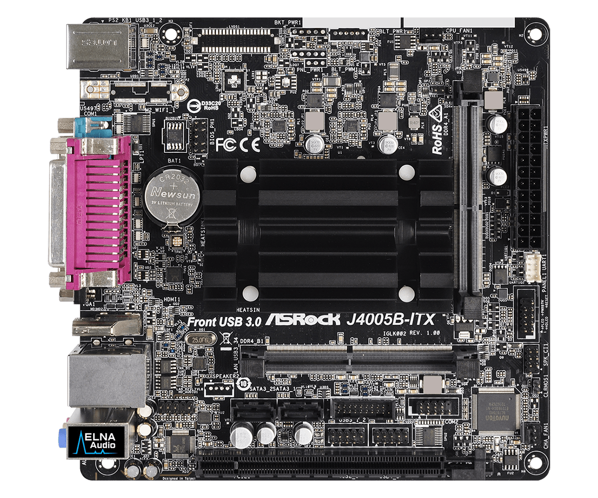 MB + CPU ASRock J4005B-ITX / Celeron J4005 / 2 x DDR4 SO-DIMM /