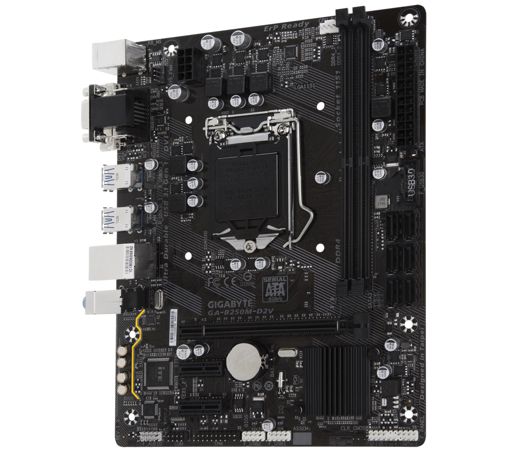 MB GIGABYTE GA-B250M-D2V / Socket 1151 / Intel B250 / Dual 2xDDR4-2400 / mATX