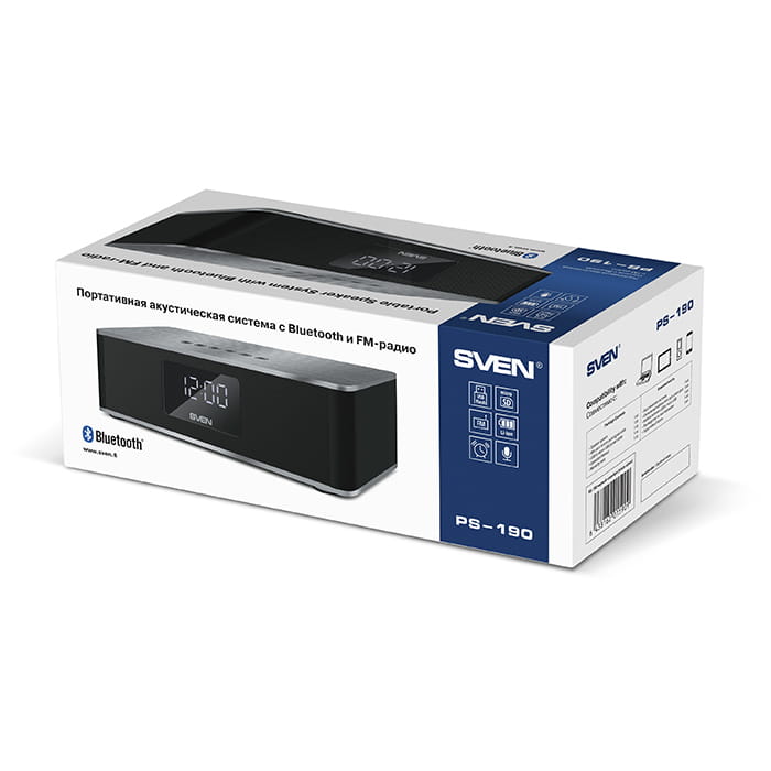 Speakers Sven PS-190 / 10w / Bluetooth / microSD / FM / AUX / Mic / 2000mA /