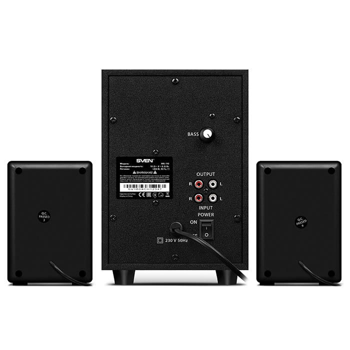 Speakers Sven MS-110 / 2.1 / 10W RMS / USB Flash / SD card / Black