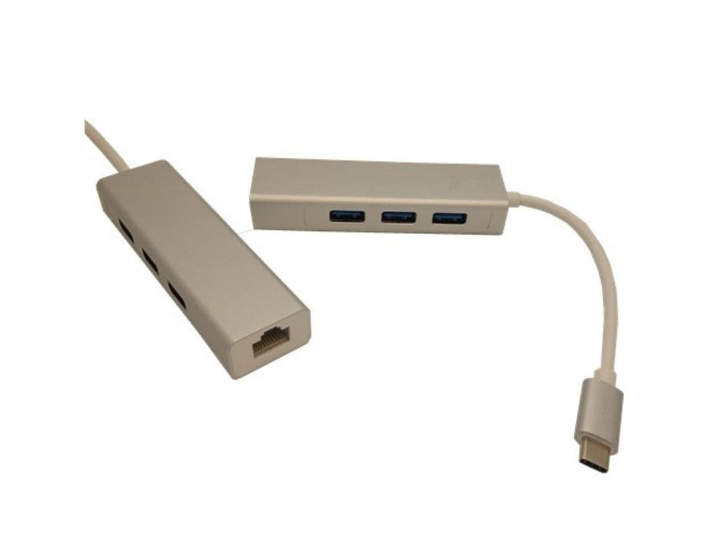 Ethernet Adapter APC APC-631029 / Gigabit / USB3.1 TYPE C to RJ45 + 3 x USB2.0