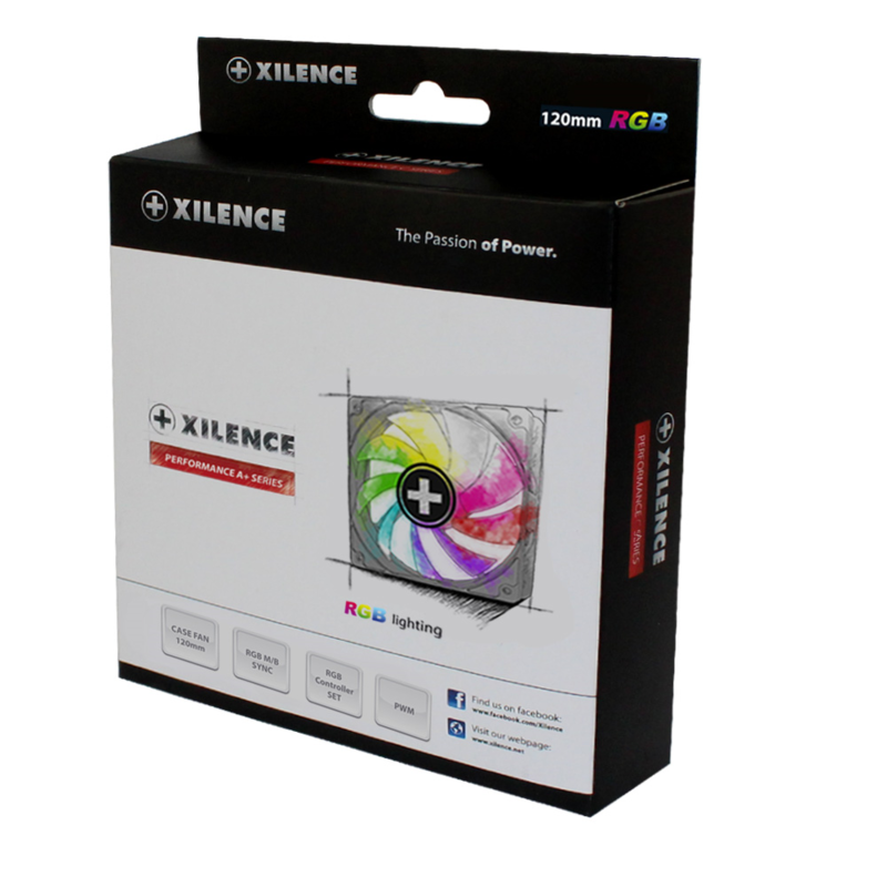 Xilence Performance A+ XPF120RGB-SET / 70CFM / 1600rpm / 32.5dBa / RGB LED Fan + Remote Control Splitter + Receiver / Black
