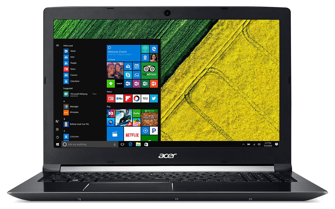 Laptop Acer Aspire A715-72G-74MR / 15.6" FullHD / i7-8750H / 16Gb DDR4 RAM / 128GB SSD + 1.0TB HDD / GeForce GTX 1050Ti 4Gb DDR5 / Linux / AUA_20180604 /