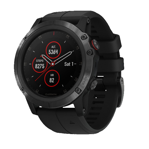 Garmin Fenix 5X Plus / Sapphire Black with black band / 010-01989-01 /