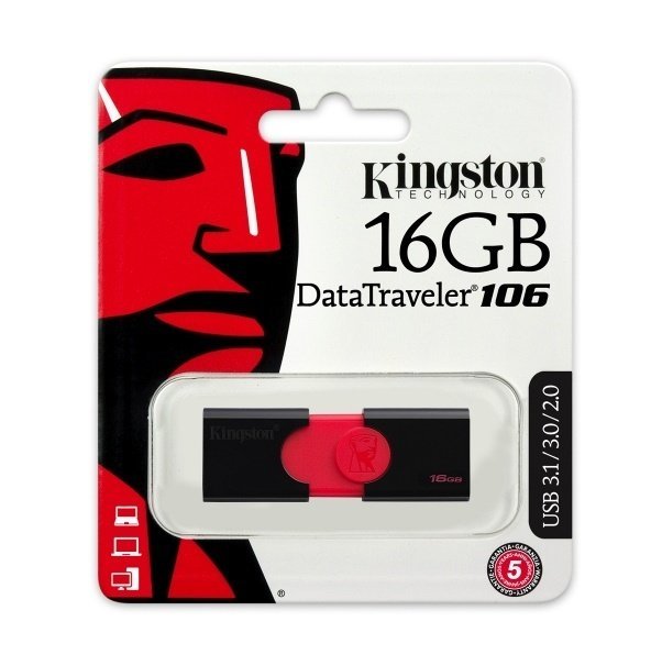 USB3.0 Kingston DataTraveler 106 / 16Gb / Retractable / DT106/16GB /