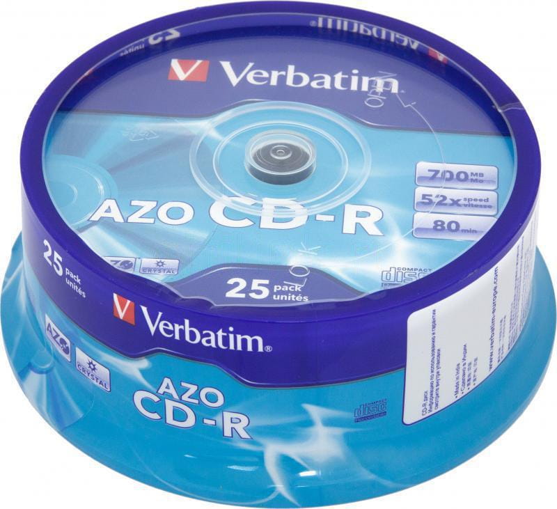 CD-R Verbatim AZO / 700MB / 43352 / 25*cake /
