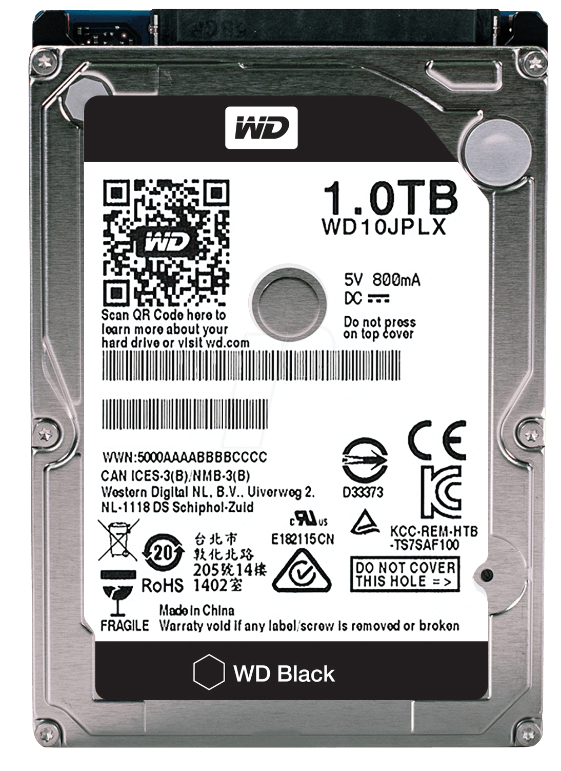 2.5" HDD Western Digital Black WD10JPLX / 1.0TB / 32MB / 7200rpm / 9.5mm /