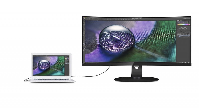 Monitor Philips 349P7FUBEB / 34.0" Curved MVA W-LED 3440x1440 UWQHD / 4ms GTG / Ultra-Narrow Border /