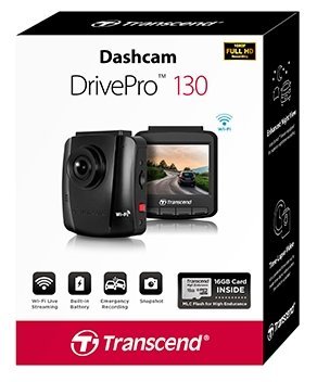 DVR Transcend DrivePro 130 / 16GB microSD / FullHD / Wi-Fi /