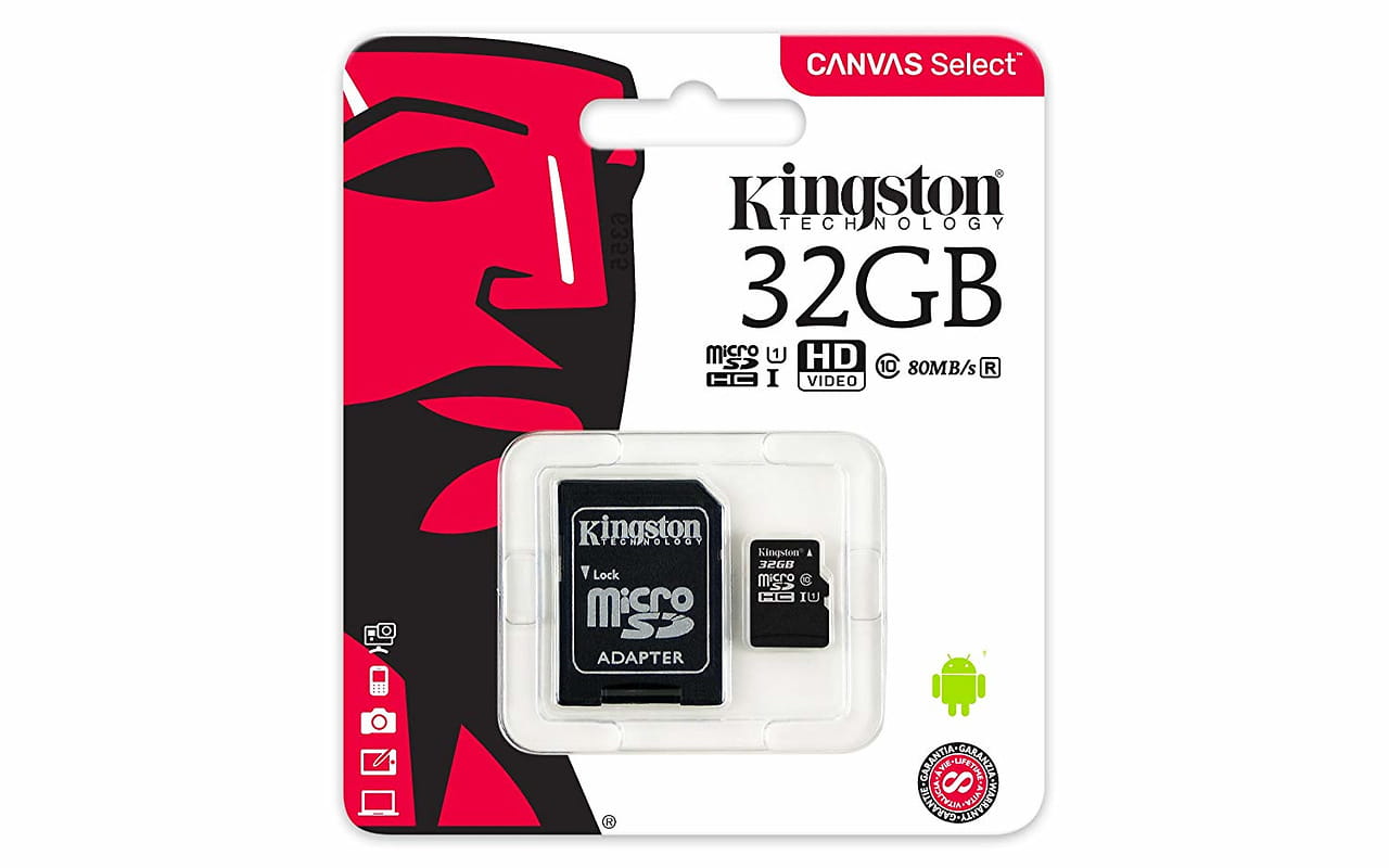microSDHC Kingston Canvas Select 32GB / 400x / SD adapter / SDCS/32GB