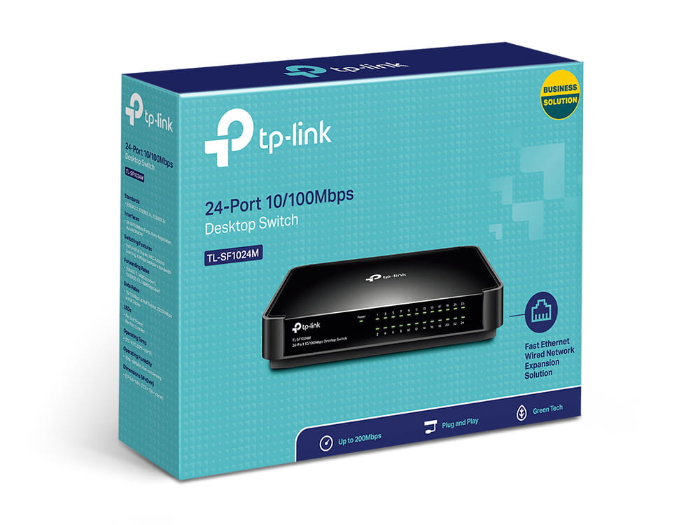 Switch TP-LINK TL-SF1024M / 24-port / 10/100Mbps / Black