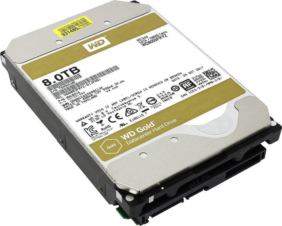 3.5" HDD Western Digital Gold / 8.0TB / 256Mb / WD8003FRYZ /