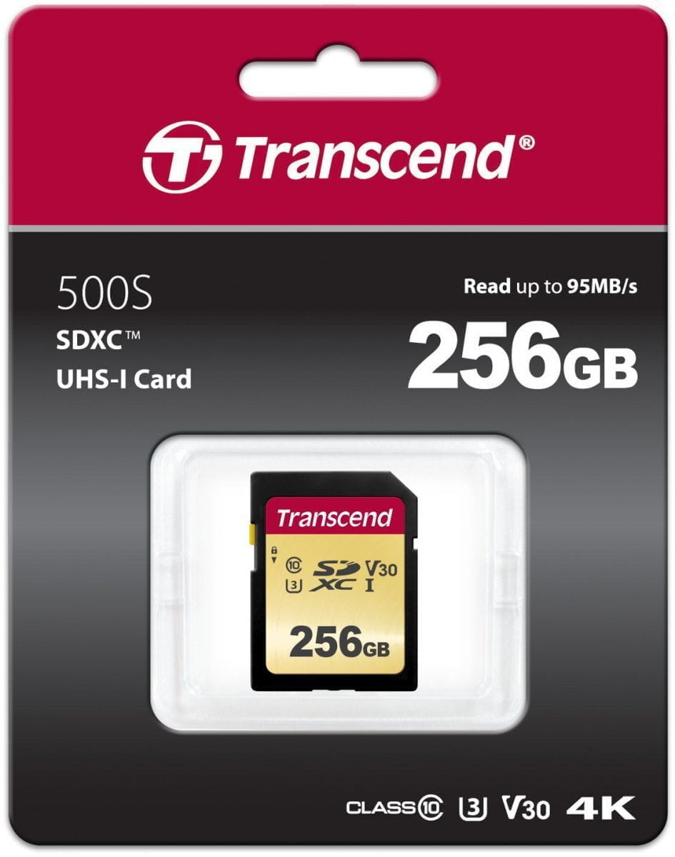 SDXC Transcend 500S / 256GB / UHS-I U3 / TS256GSDC500S