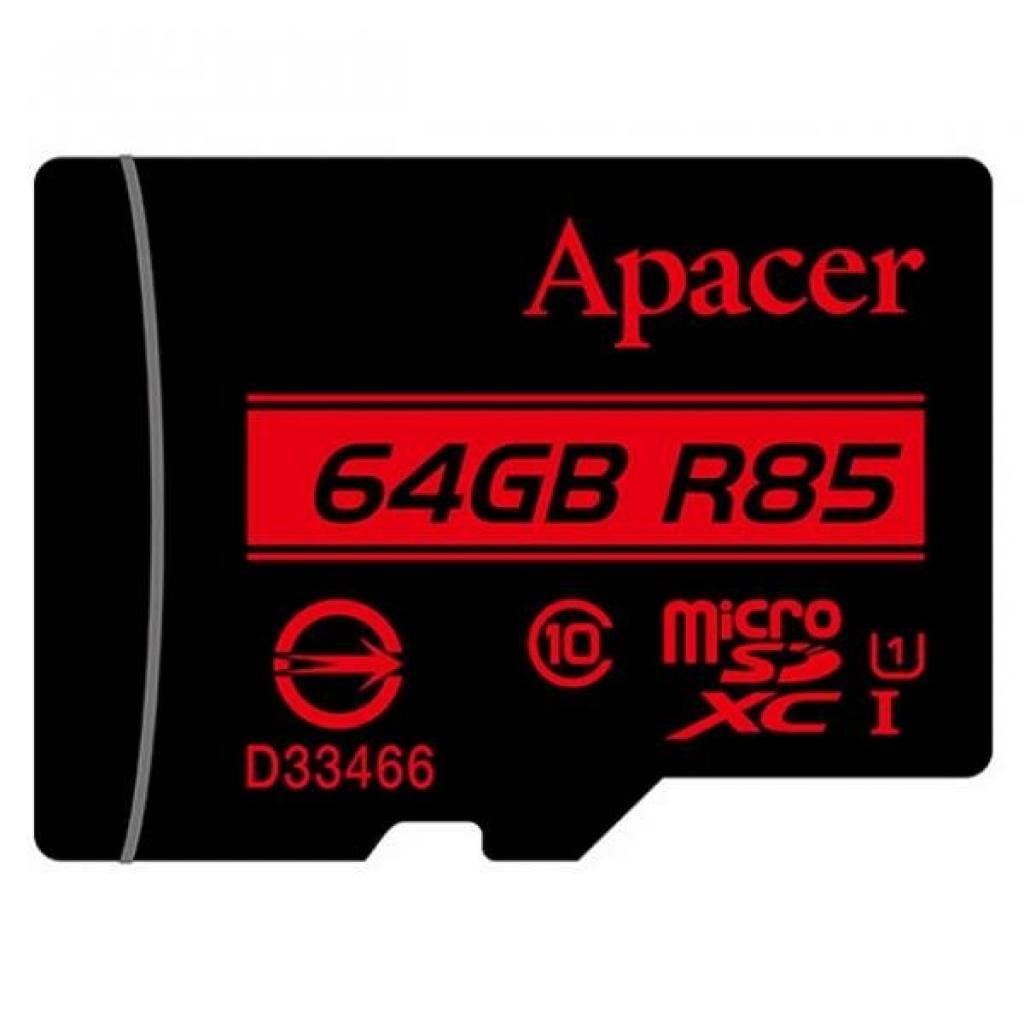 MicroSD Apacer 64GB / SD adapter / AP64GMCSX10U5-R /