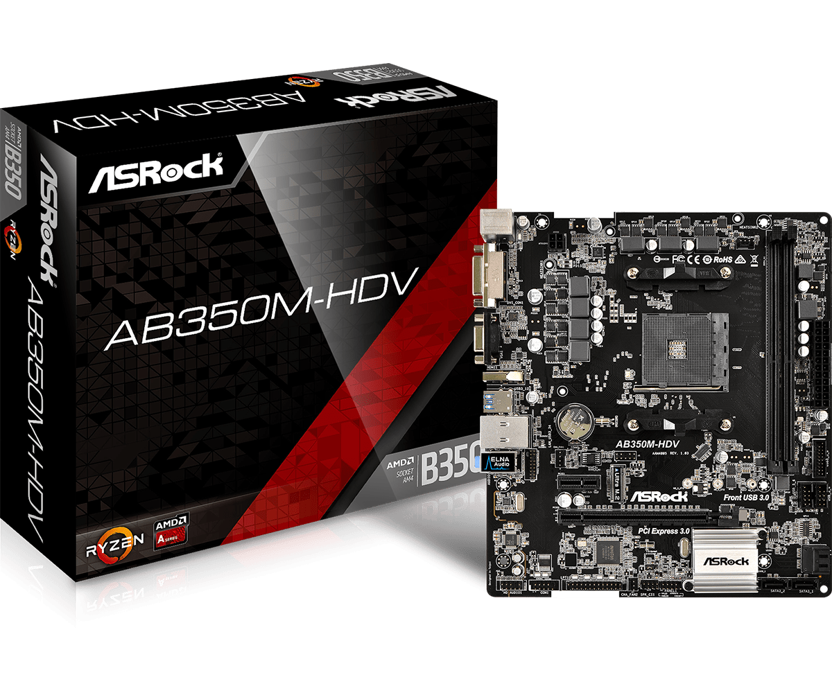 ASRock AB350M-HDV Socket AM4