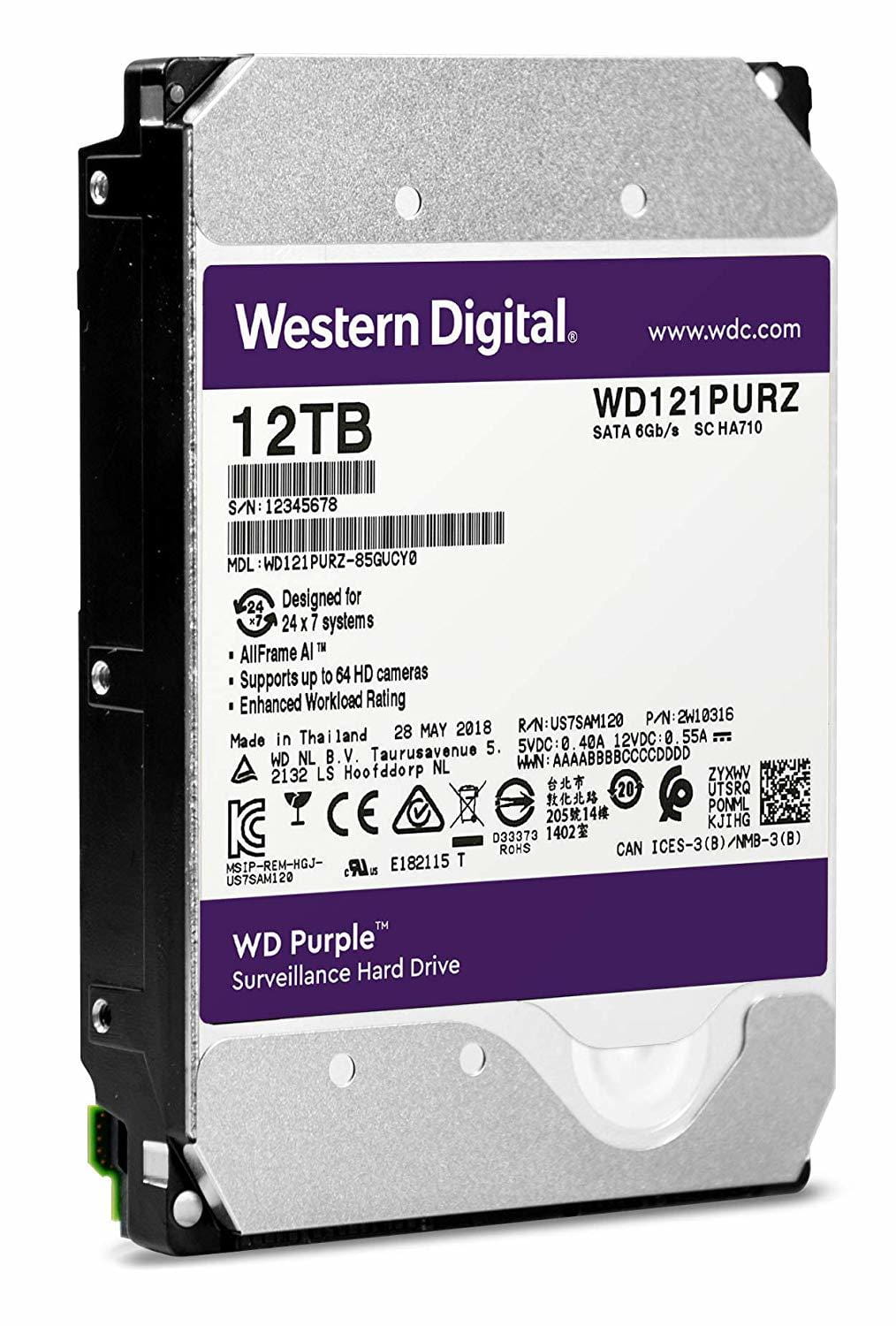 3.5" HDD Western Digital Purple / 12.0TB / 256MB / WD121PURZ /