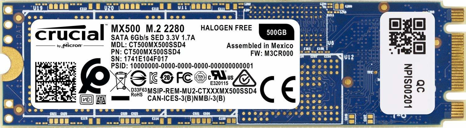 SSD M.2 Crucial MX500 / 500GB / Type 2280 / CT500MX500SSD4