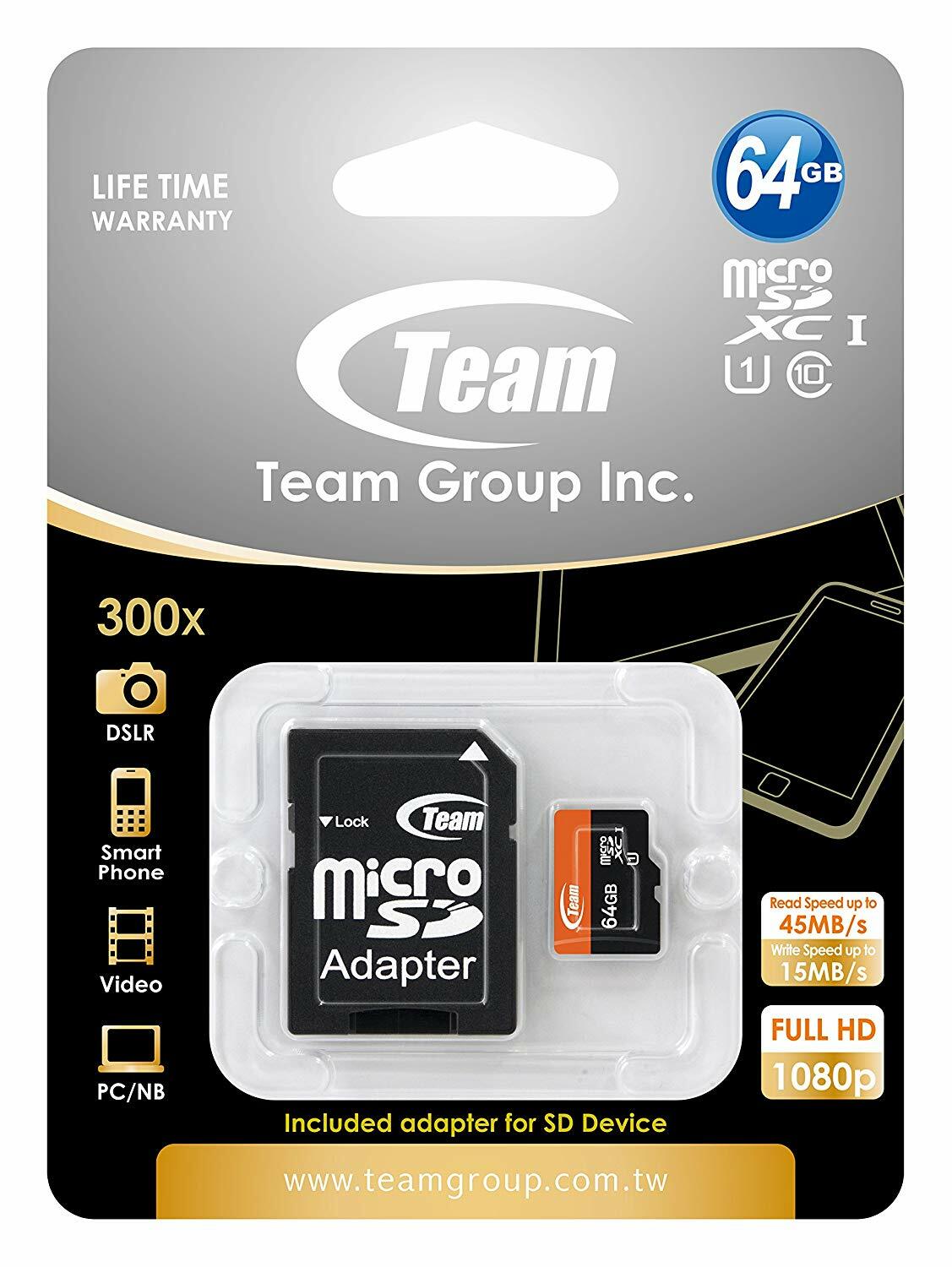 MicroSDXC TeamGroup 64GB / Adapter / TUSDX64GUHS03 /