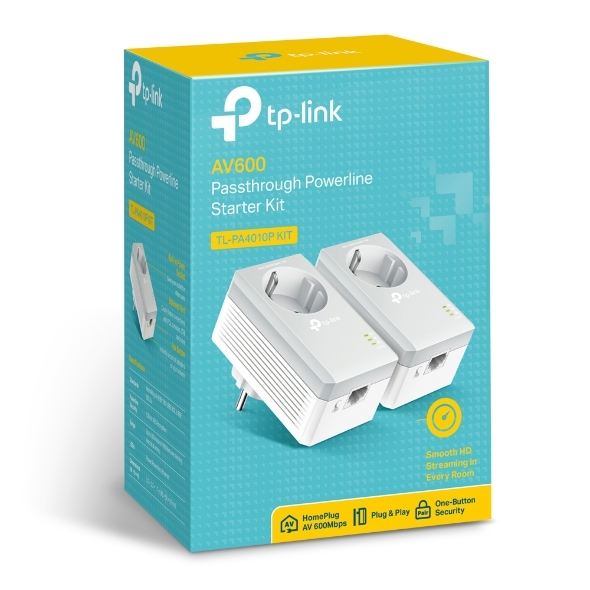 Powerline TP-LINK TL-PA4010P KIT / Dual / AC Pass / 500Mbps /