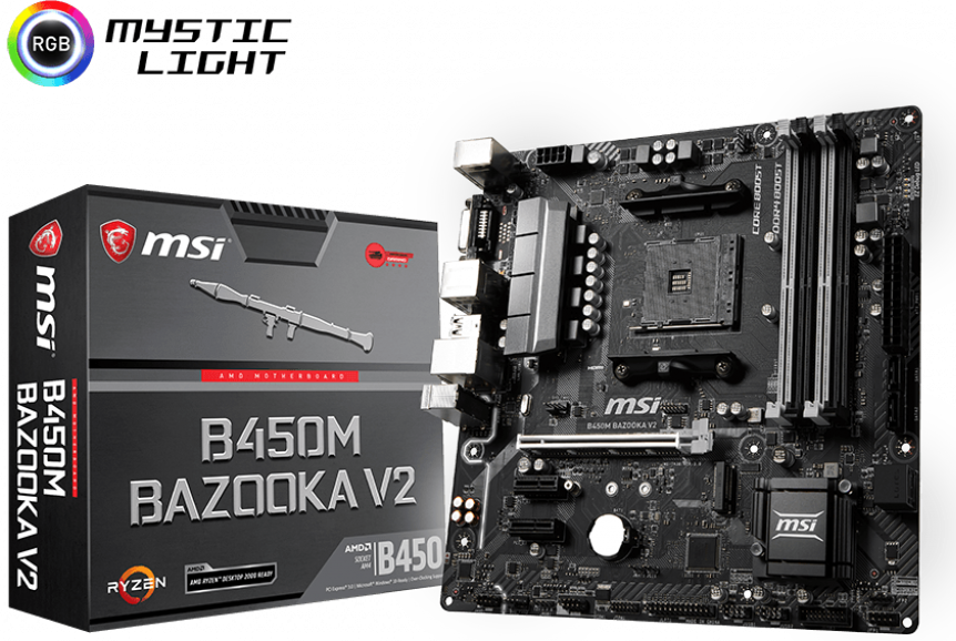 MB MSI B450M BAZOOKA V2 / Socket AM4 / AMD B450 / mATX /