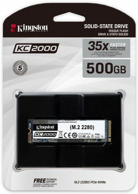 M.2 SSD Kingston KC2000 / 500GB / NVMe / 3D NAND TLC / SKC2000M8/500G /