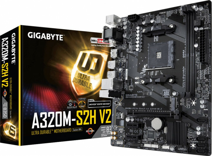 GIGABYTE A320M-S2H V2 / mATX Socket AM4 Dual 2x DDR4 3200