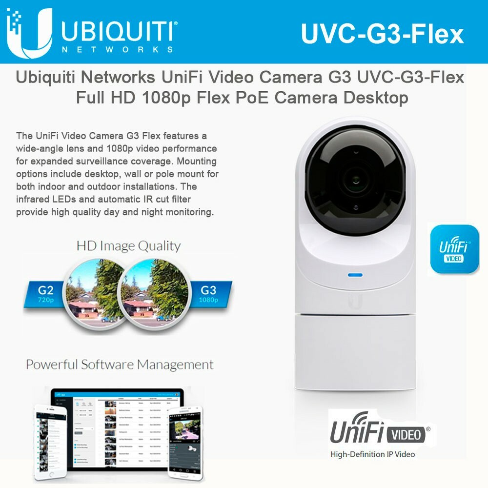 Ubiquiti UniFi G3 Flex / 2Mpix 4mm f2.0 / UVC-G3-FLEX / White